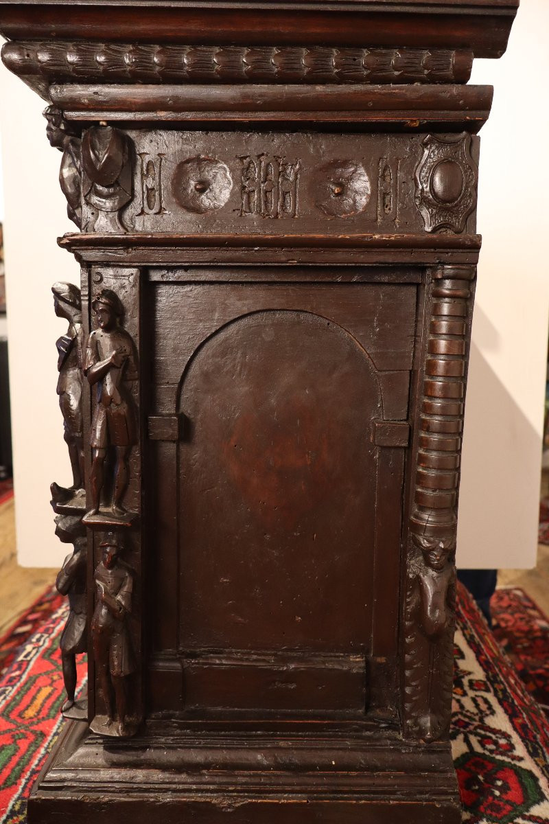 Cabinet (stipo Style) In Carved Wood, Antique Work.-photo-4