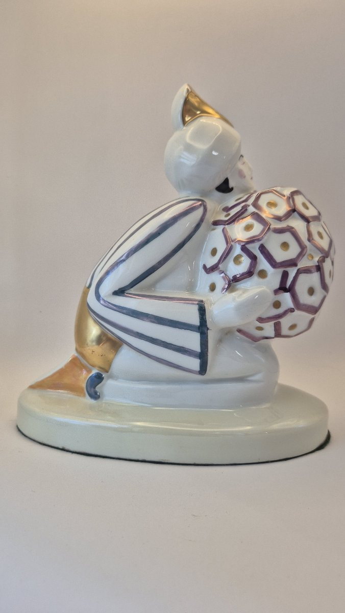 "kneeling Fakir", Polychrome Glazed Porcelain Nightlight, Limoges-photo-2