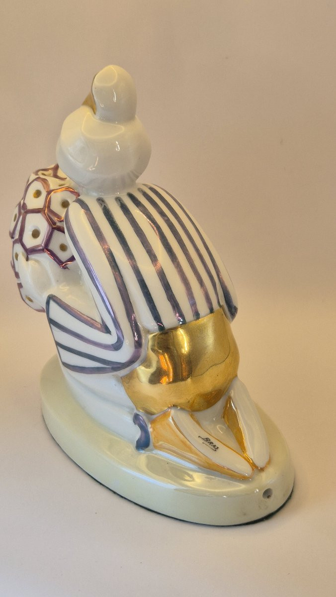 "kneeling Fakir", Polychrome Glazed Porcelain Nightlight, Limoges-photo-3