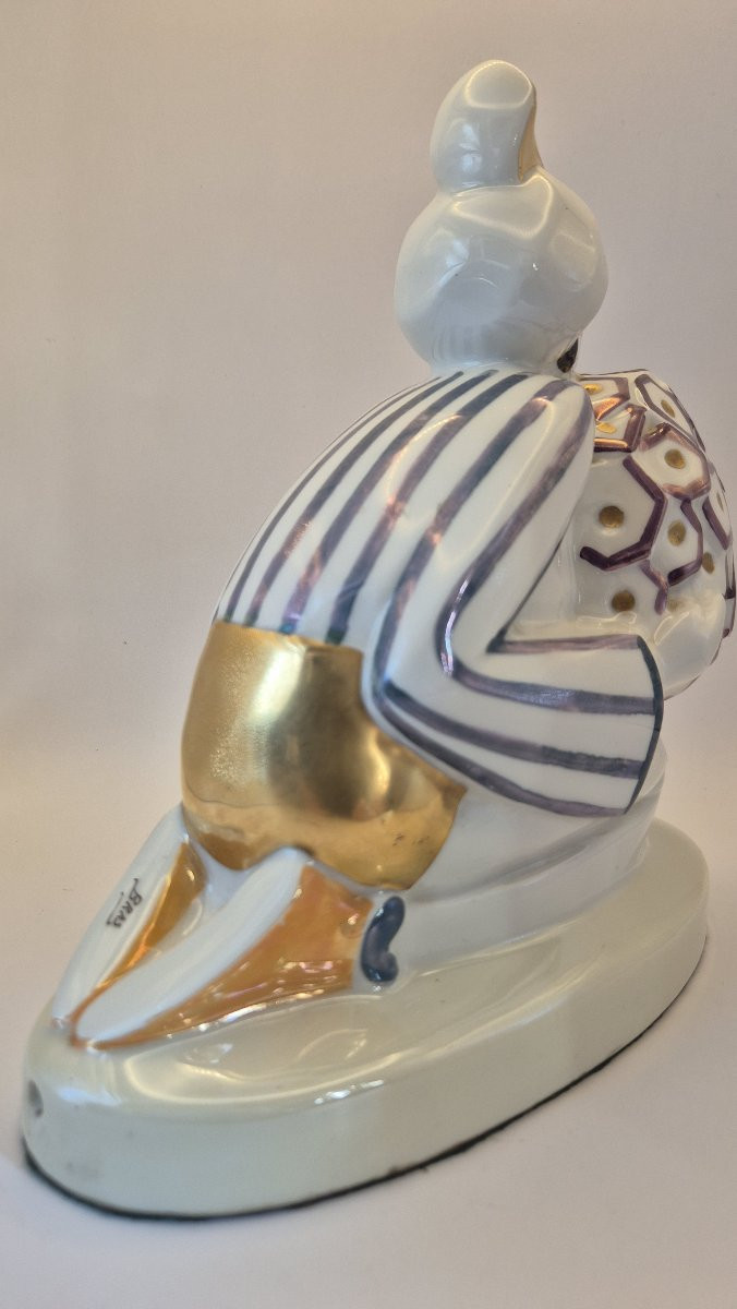 "kneeling Fakir", Polychrome Glazed Porcelain Nightlight, Limoges-photo-4