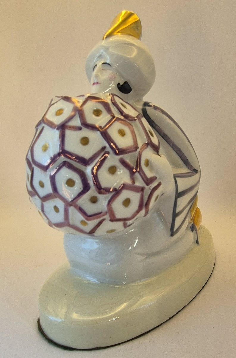 "kneeling Fakir", Polychrome Glazed Porcelain Nightlight, Limoges
