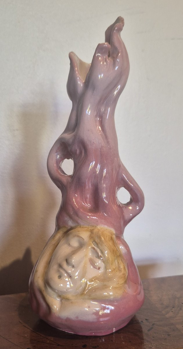 Flacon en céramique émaillée polychrome signé dessous JEROME MASSIER à VALLAURIS-photo-1