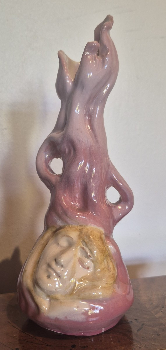 Flacon en céramique émaillée polychrome signé dessous JEROME MASSIER à VALLAURIS