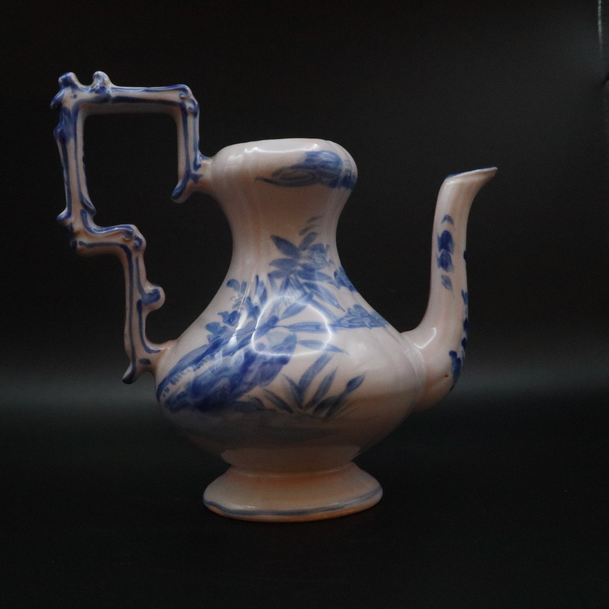 Emile Gallé, Pair Of Earthenware Pitchers With Blue Decoration-photo-4