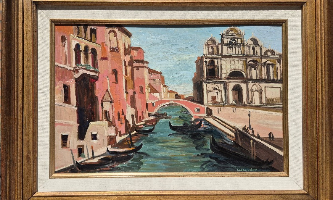 Jean Mayodon (1893–1967) – Venice, Cannaregio Canal, San Geremia – Oil On Panel