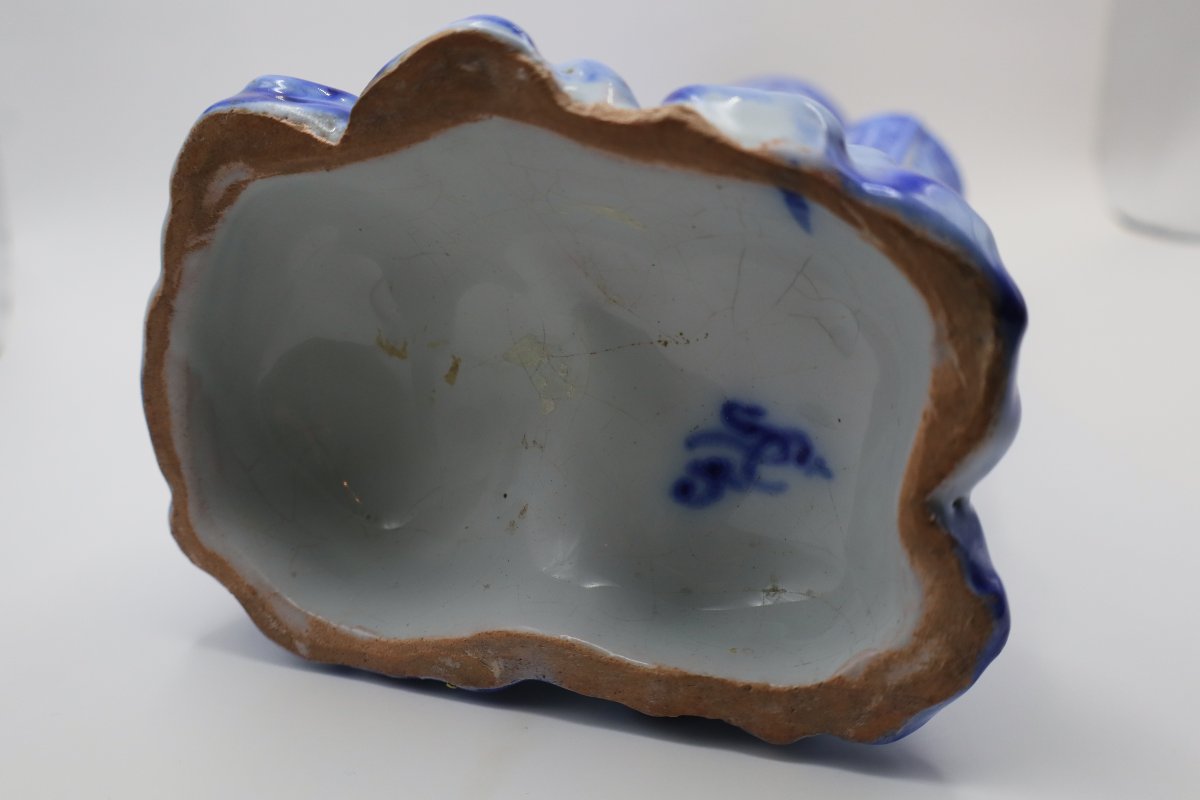 Saint-Clément – Bouquetière japonisante bleu et blanc, XIXᵉ siècle-photo-6