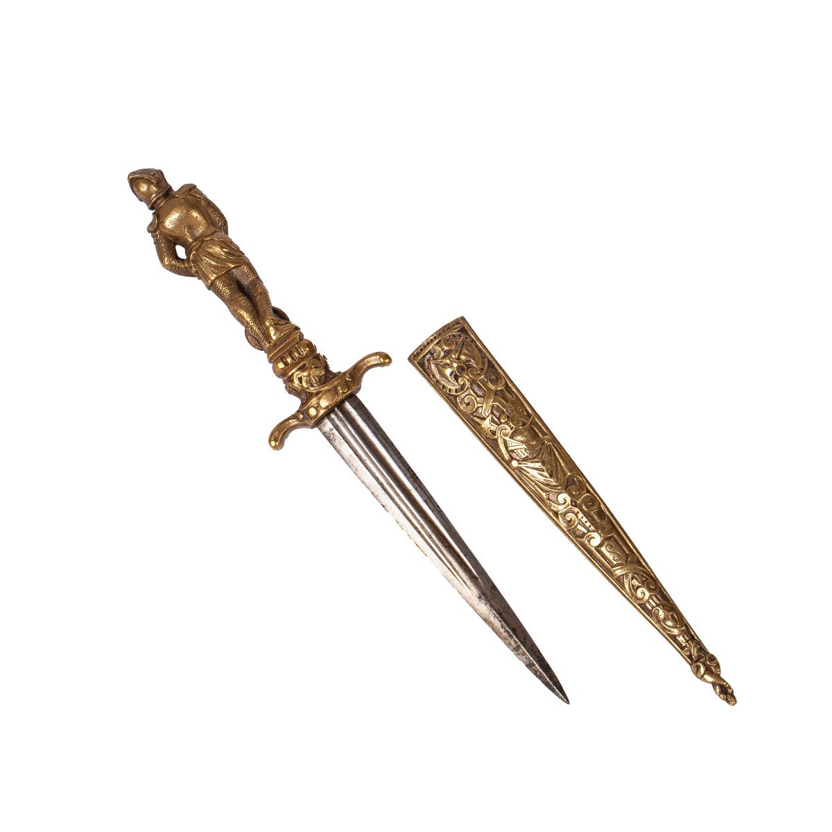 European Antique Romantic Dagger With Executioner-photo-2