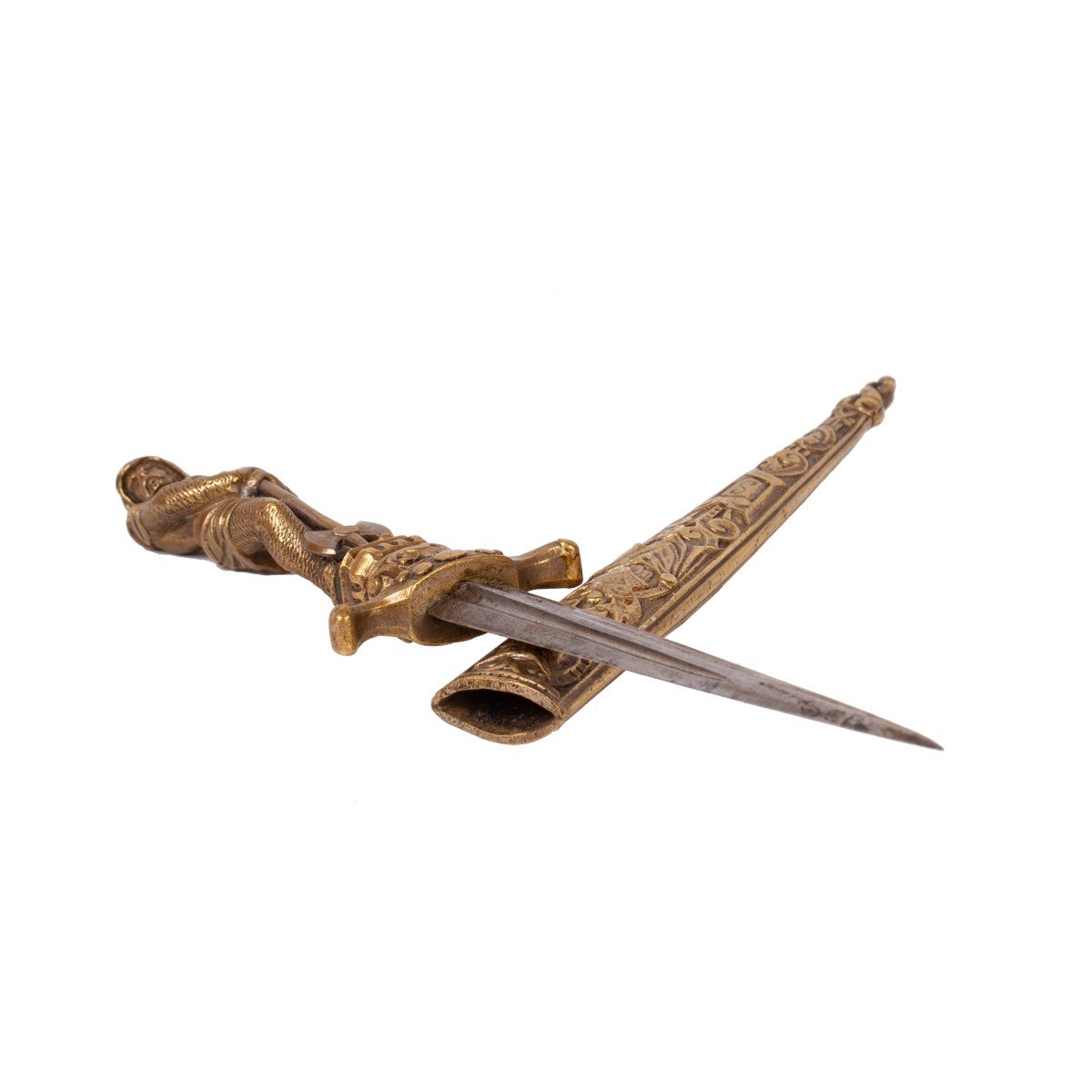 European Antique Romantic Dagger With Executioner-photo-3