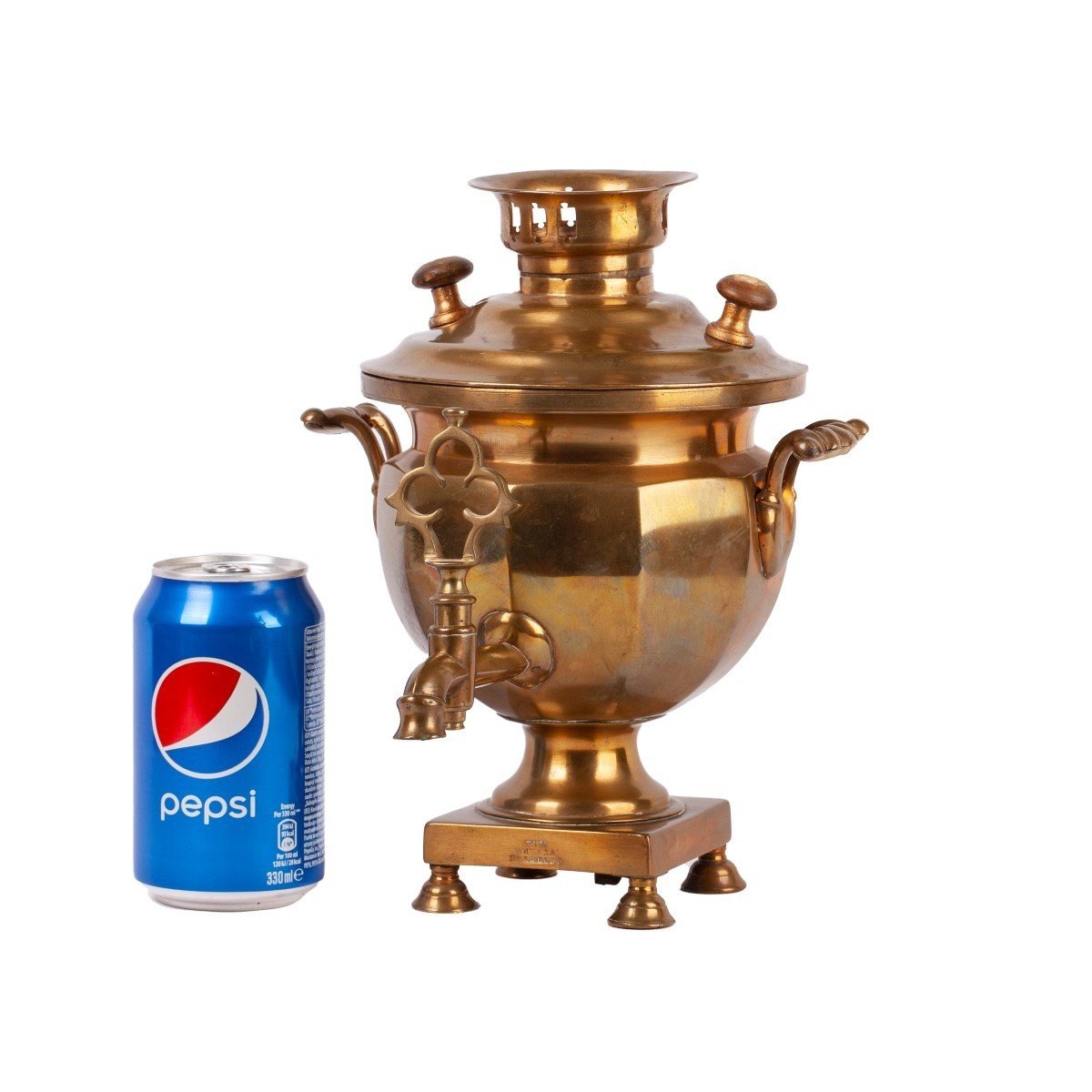 Un Rare Petit Samovar-égoïste En Laiton Marqué Tum Mihala Polyakov-photo-2