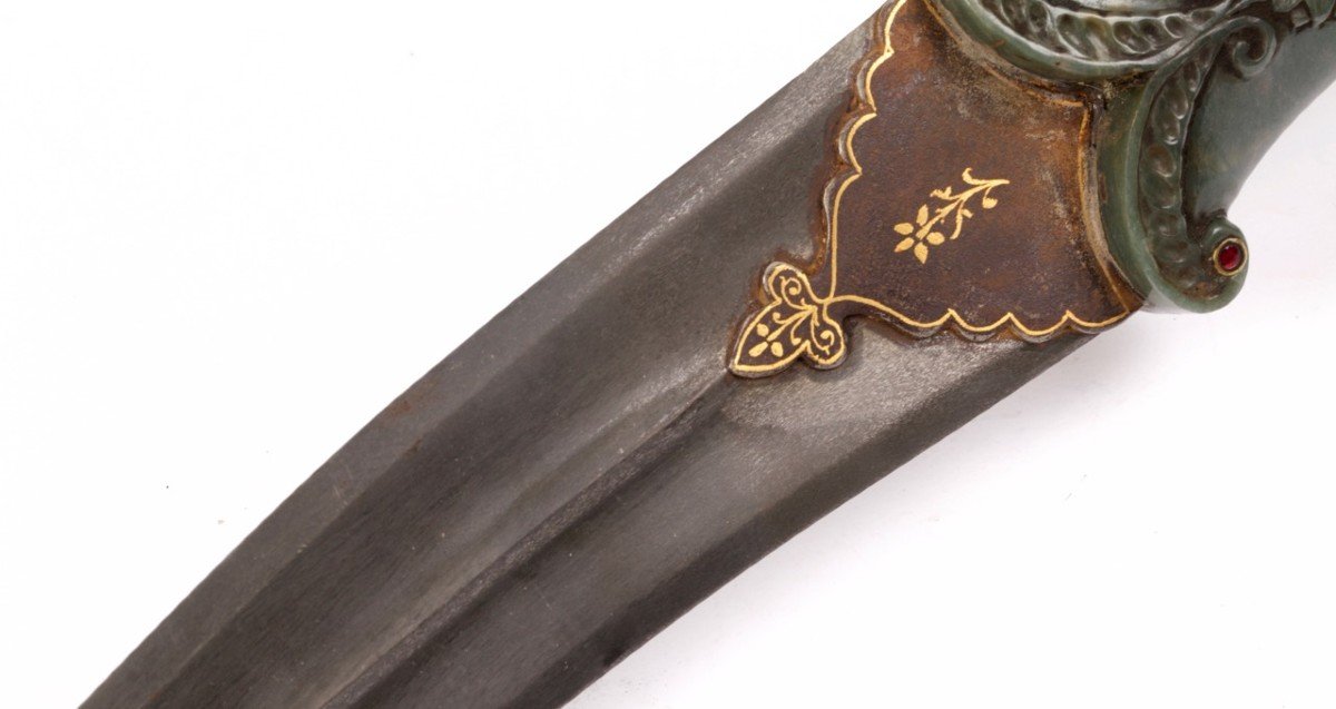 Mughal Dagger With Jade Set Guard (khanjar), India, 18th/19th Century-photo-2