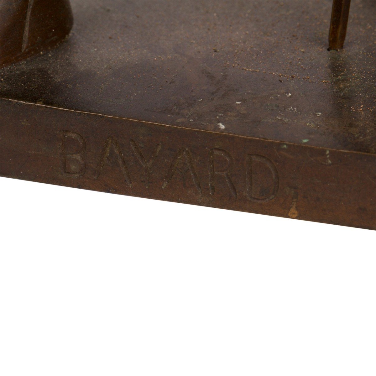 Antique French Patinated Bronze Sculpture “bayard”-photo-2