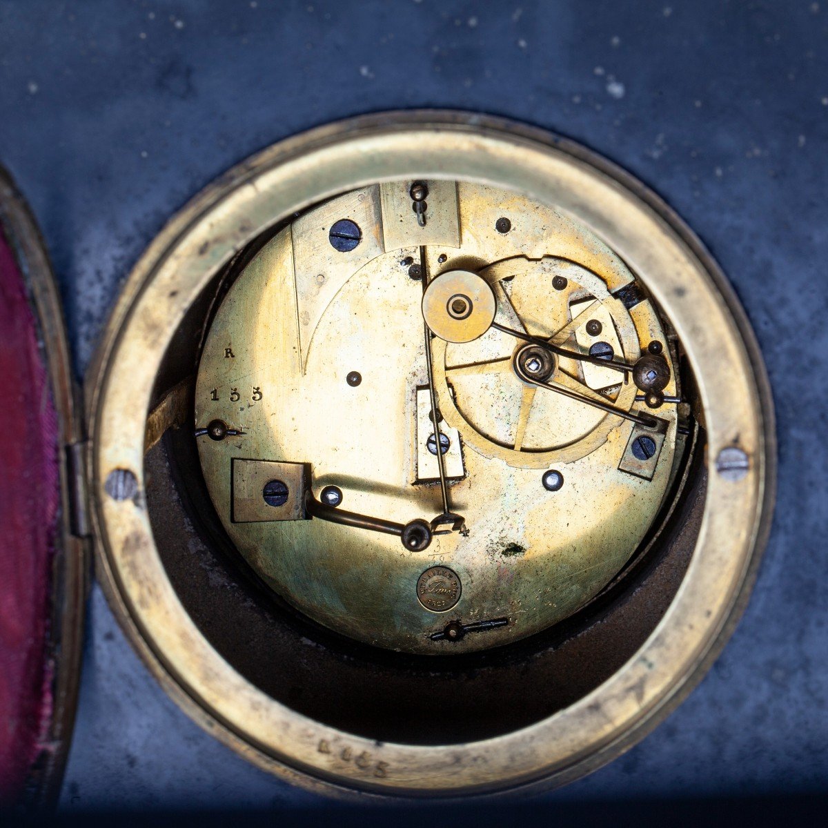 Horloge De Cheminée Ancienne Avec Scène -photo-7