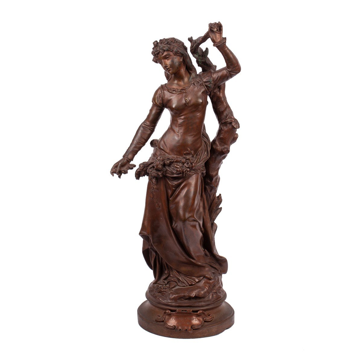 Sculpture Ancienne En Bronze à Patine Brune « La Source » Par A Gaudel (xix)