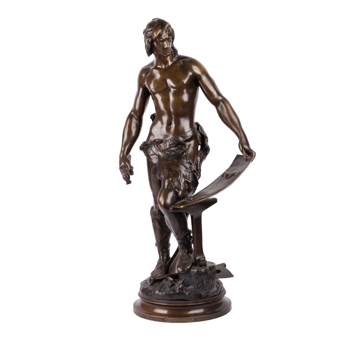 A Bronze Sculpture "gallic Labor" By A. Masjouille