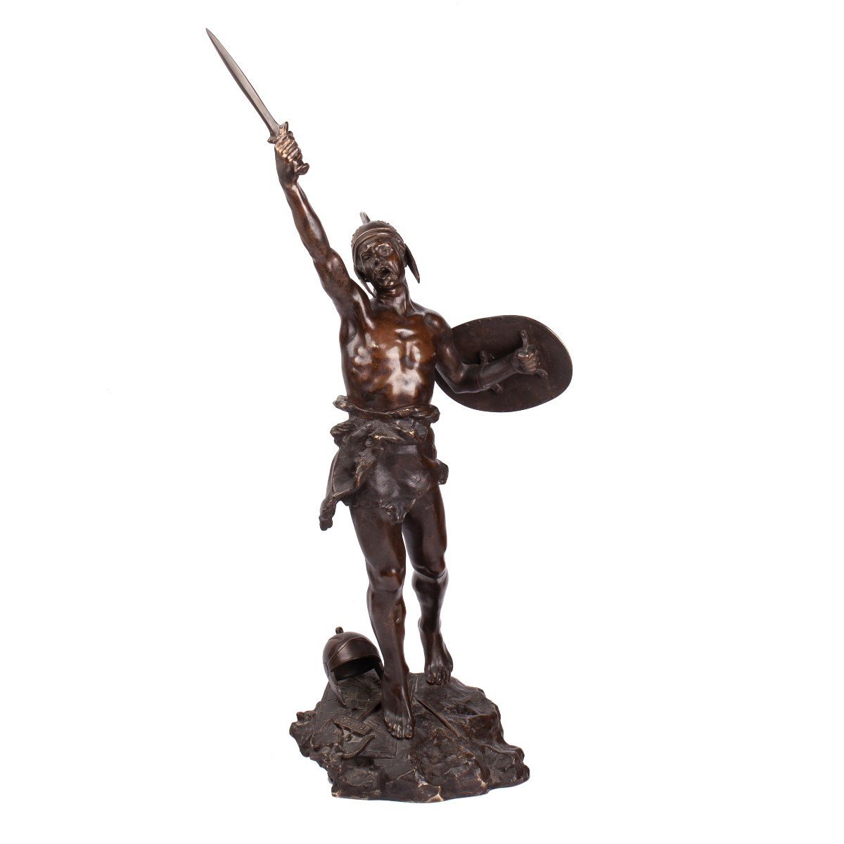 Une figure en bronze de Vercingétorix triomphant contre les Romains par Henryk KOSSOWSKI 