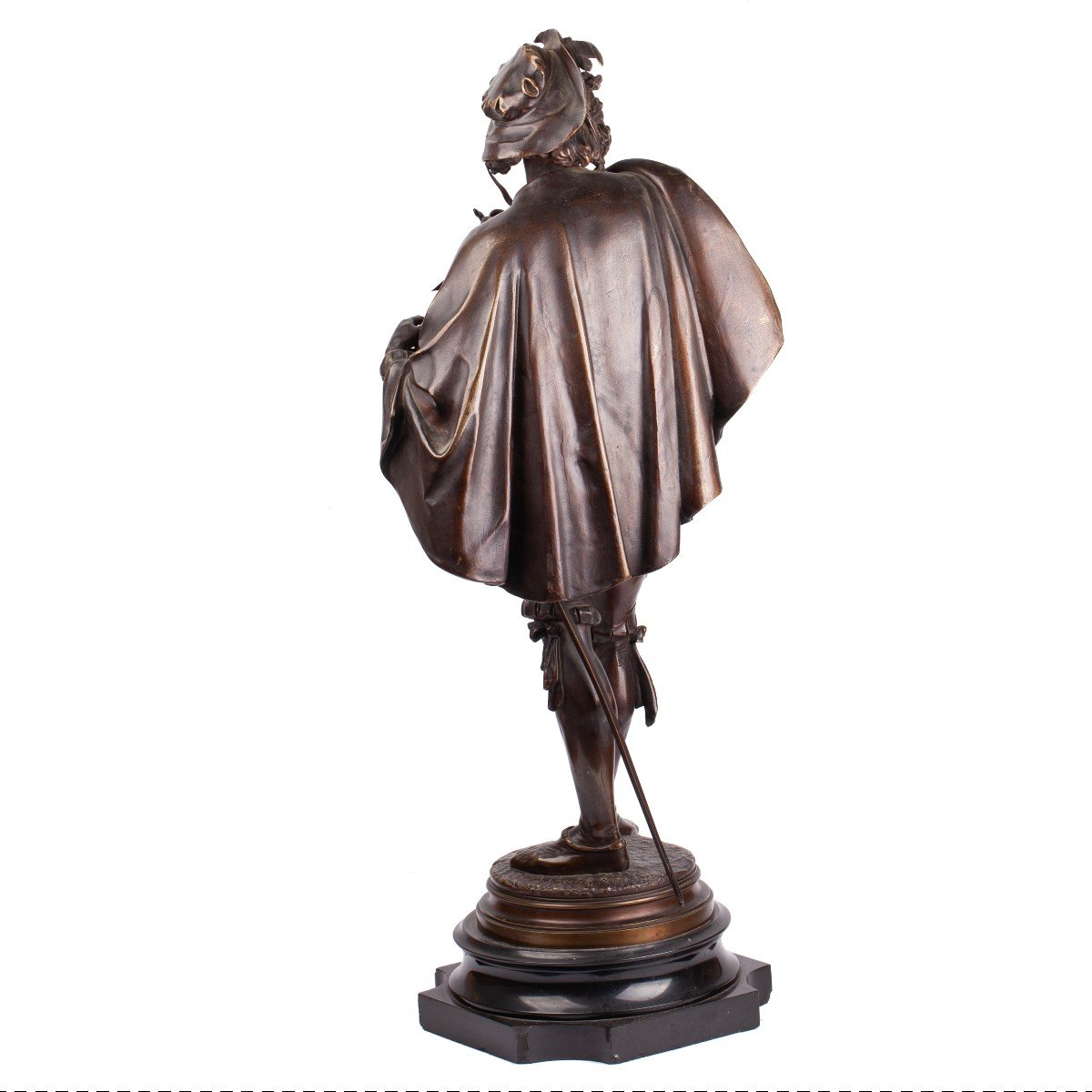 Une Sculpture Antique En Bronze De Mousquetaire Par Auguste Joseph Carrier (1800-1875)-photo-3