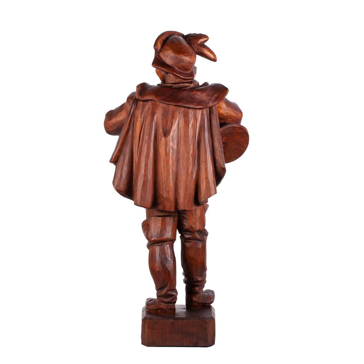 Grande Figure En Bois Sculptée à La Main d'Un Homme Avec Une Tasse De Bière. -photo-3