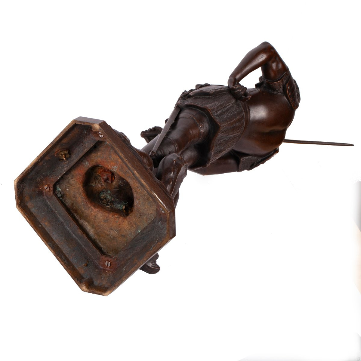 Bronze Sculpture Of Saint George Slaying The Dragon, Signed By The Artist "émile Picault"-photo-2