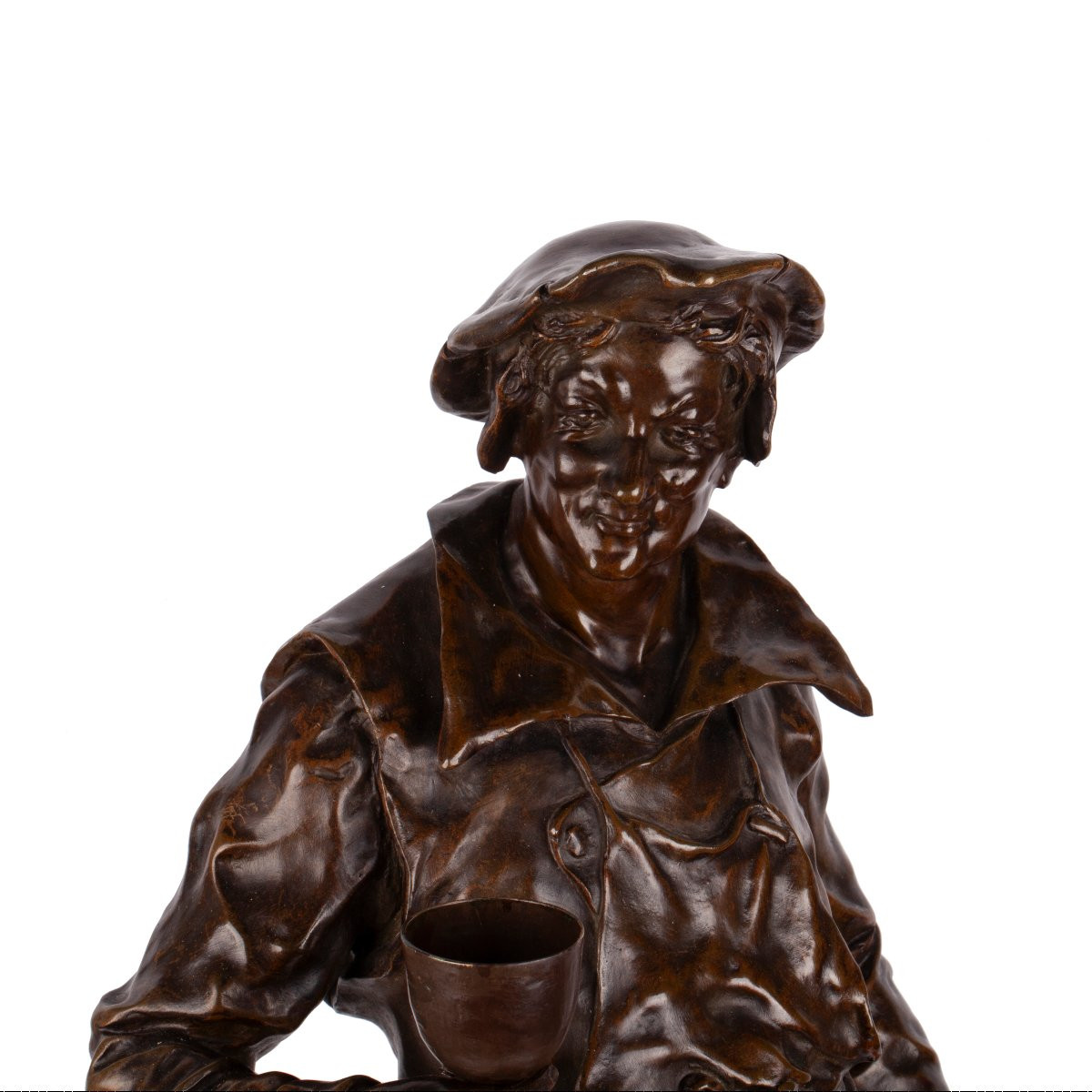  Bronze Sculpture "the Sommelier" By émile Picault-photo-2