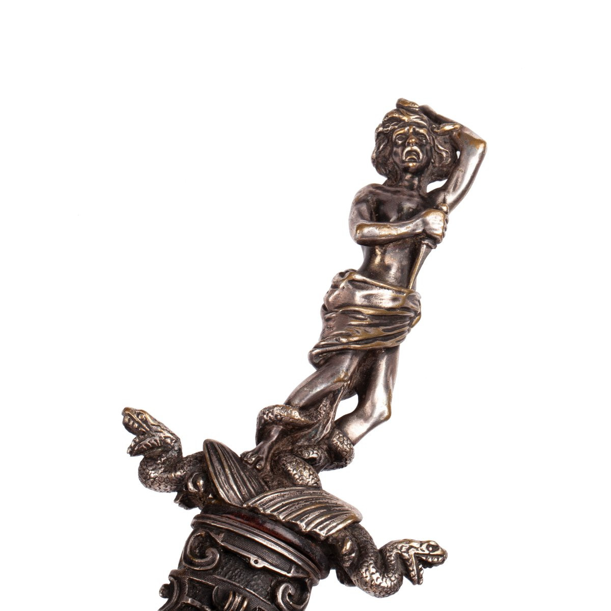Antique Romantic Dagger – High Quality Silver Plated Brass Handle With Mythological Motifs-photo-2