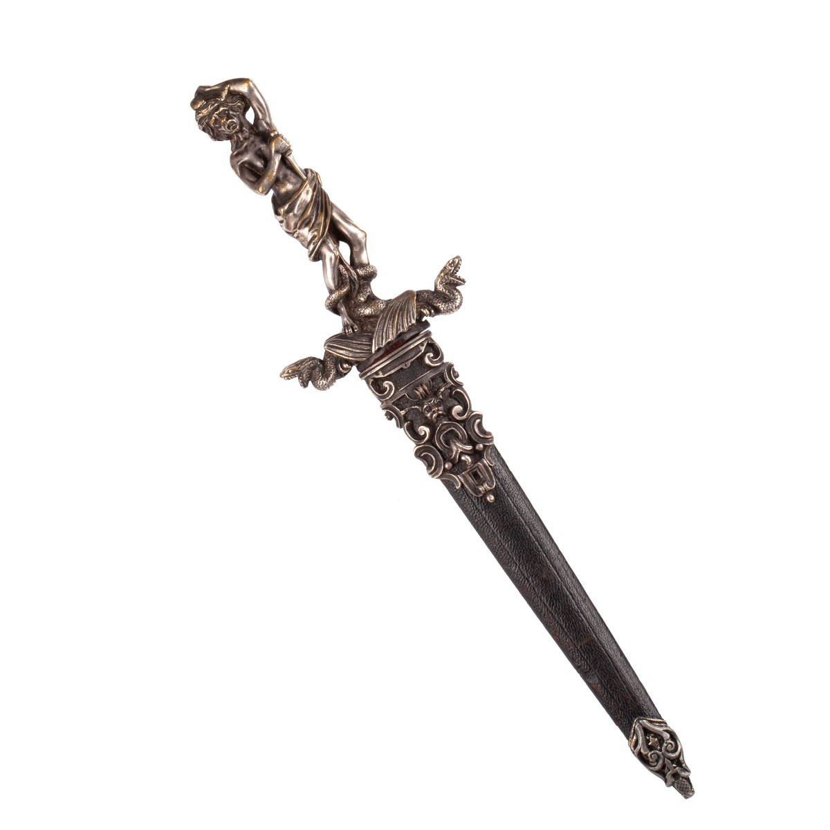 Antique Romantic Dagger – High Quality Silver Plated Brass Handle With Mythological Motifs