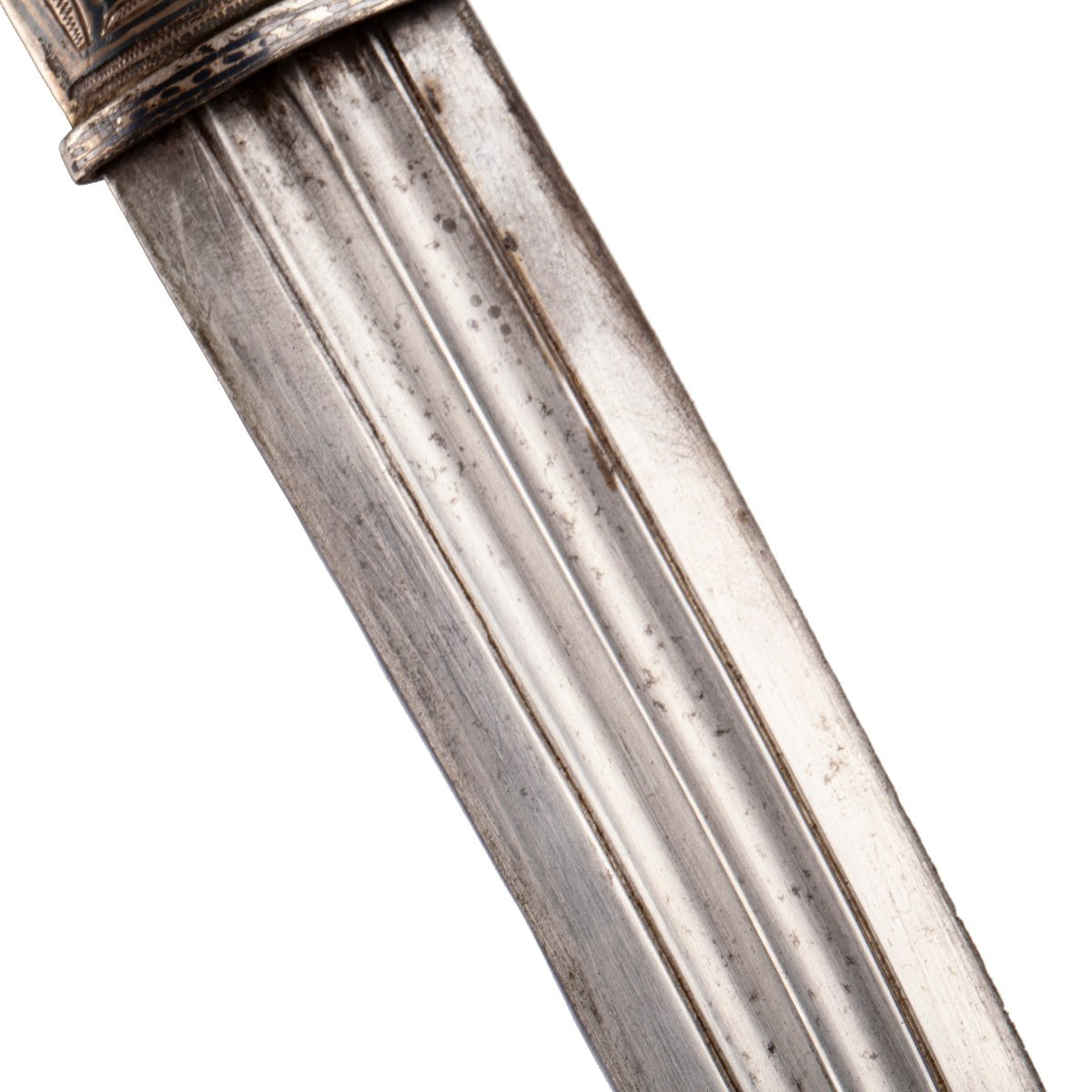 Dague Bebut Caucasienne Antique, Fin Du XIXe Siècle - Décor En Argent Et Nielle-photo-4
