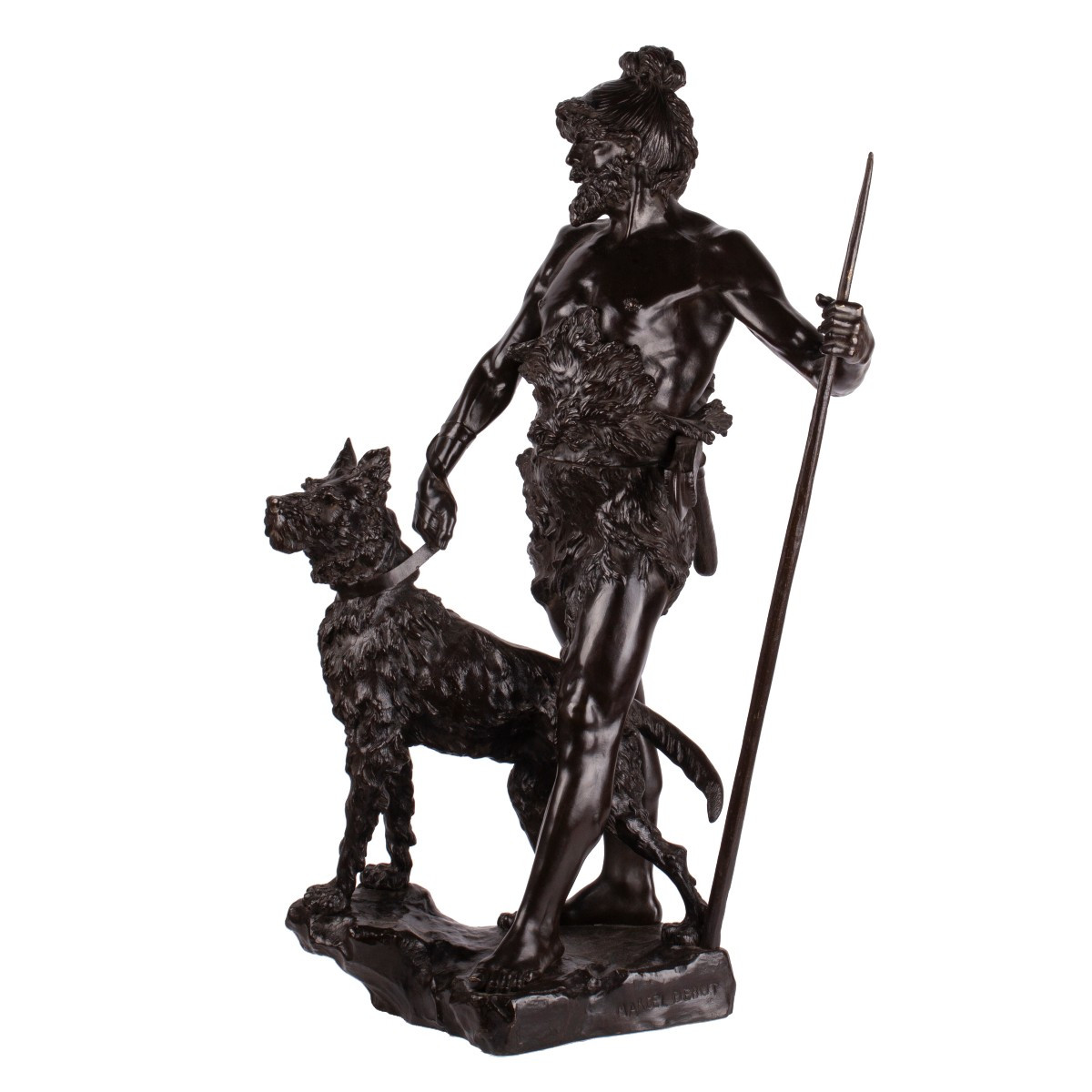 Robinson debout avec son chien, France, vers 1900, Marcel Début