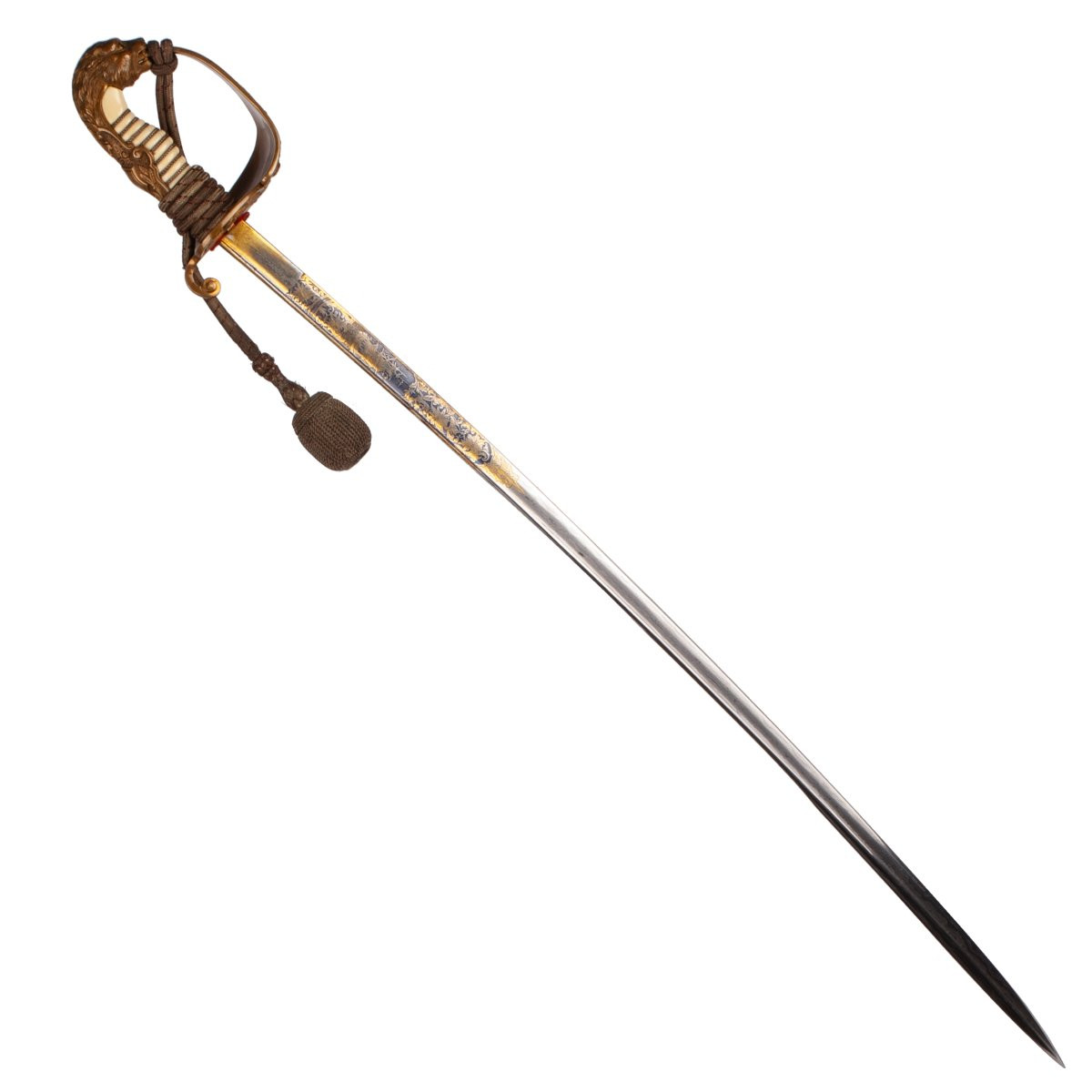 Sabre d’officier de la Marine impériale allemande extrêmement rare, avec lame en Damas-photo-5