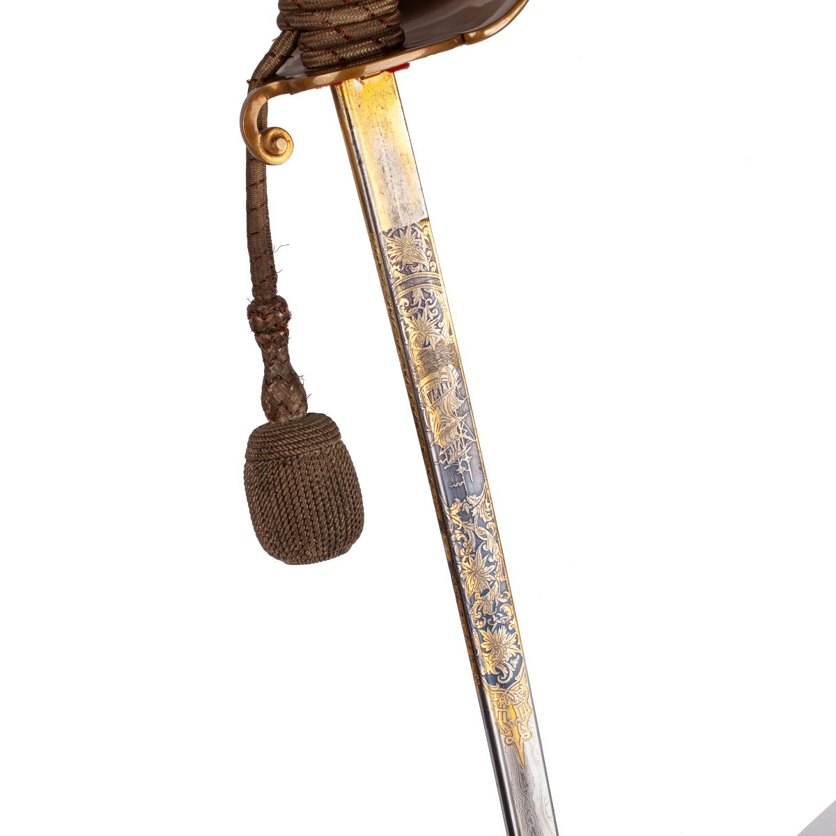 Sabre d’officier de la Marine impériale allemande extrêmement rare, avec lame en Damas-photo-6