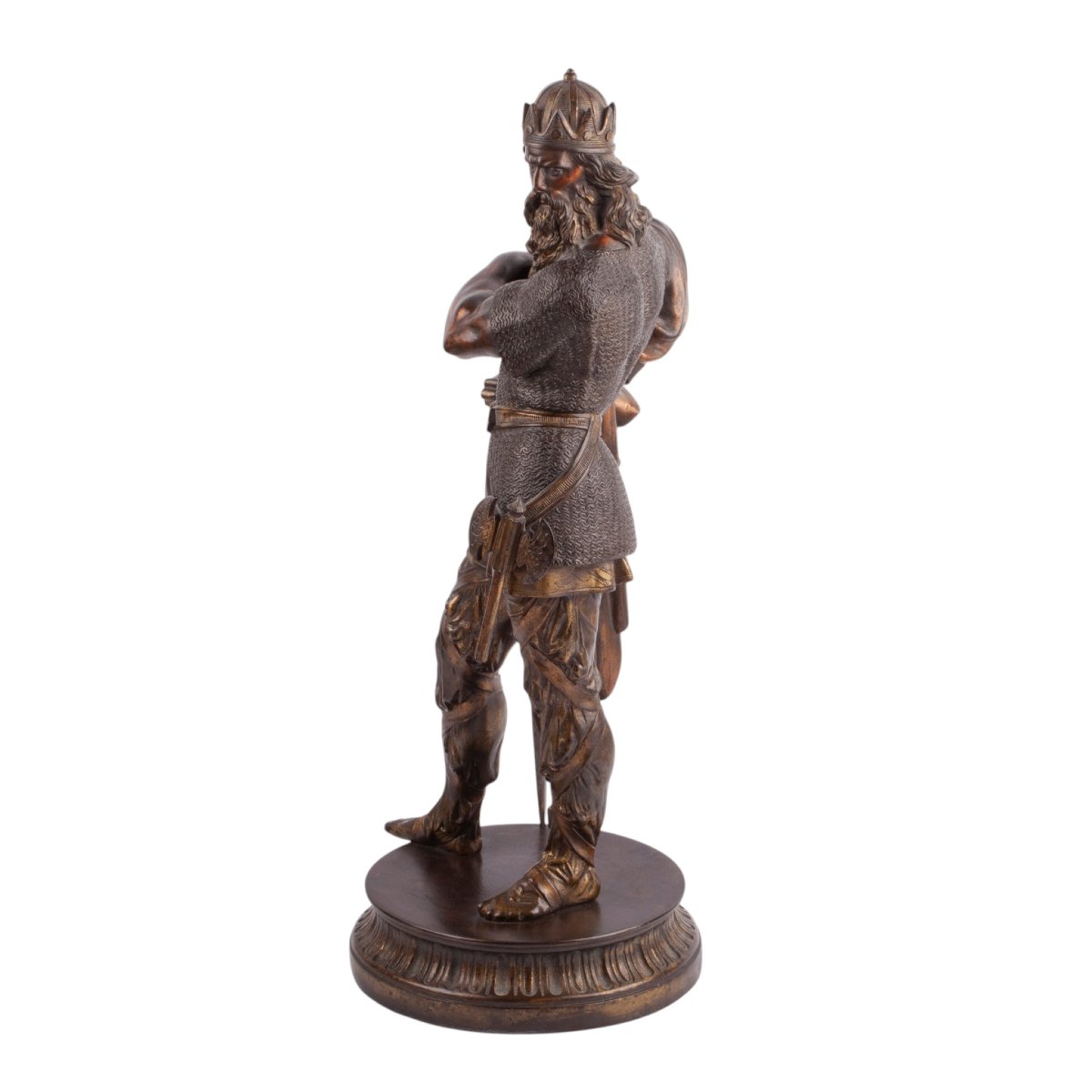 Figure française en fonte représentant un roi guerrier, probablement Vercingétorix, vers 1900-photo-2
