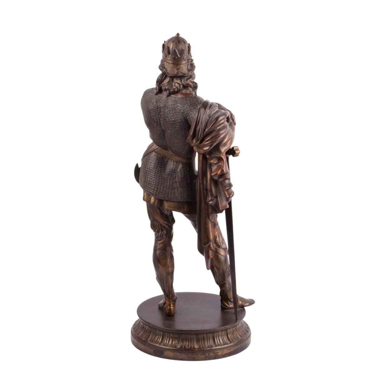 Figure française en fonte représentant un roi guerrier, probablement Vercingétorix, vers 1900-photo-3