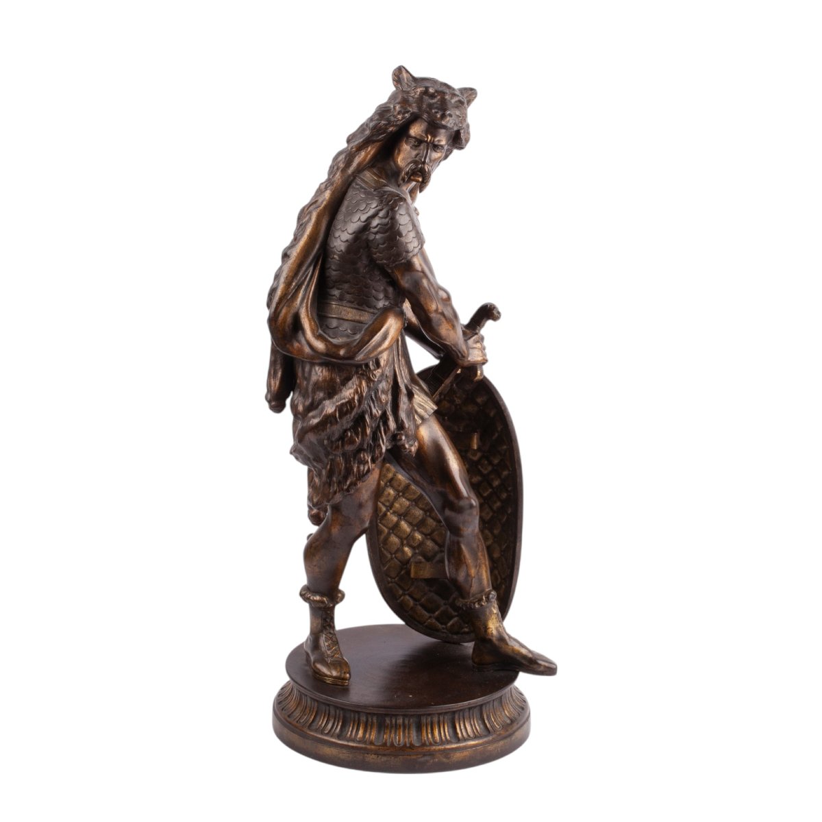 Figure française en fonte représentant un guerrier gaulois, vers 1900