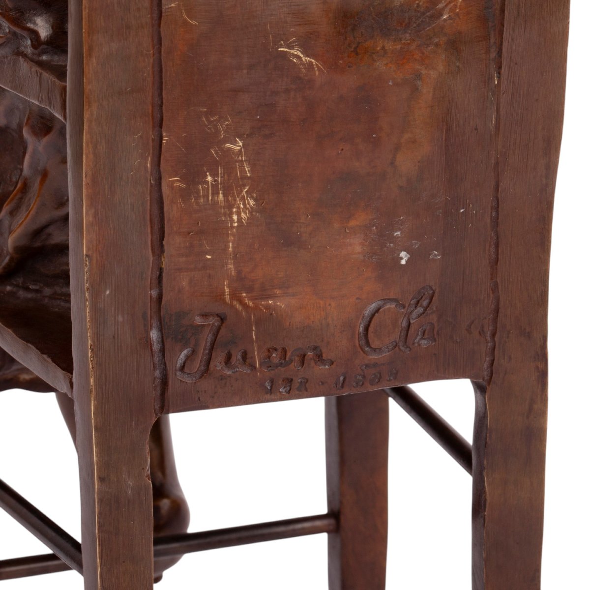 Juan Clara Ayats – Fillette sur une chaise haute, sculpture en bronze, signée-photo-4
