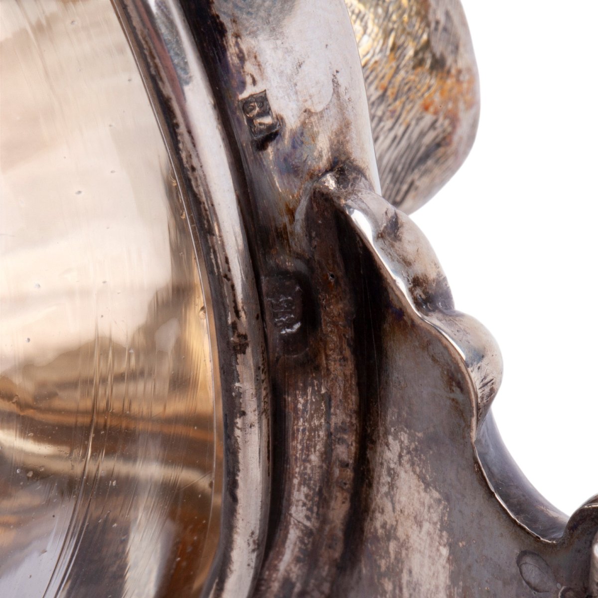 Russian Silver-mounted Cut-glass Tankard With Dog Finial-photo-5