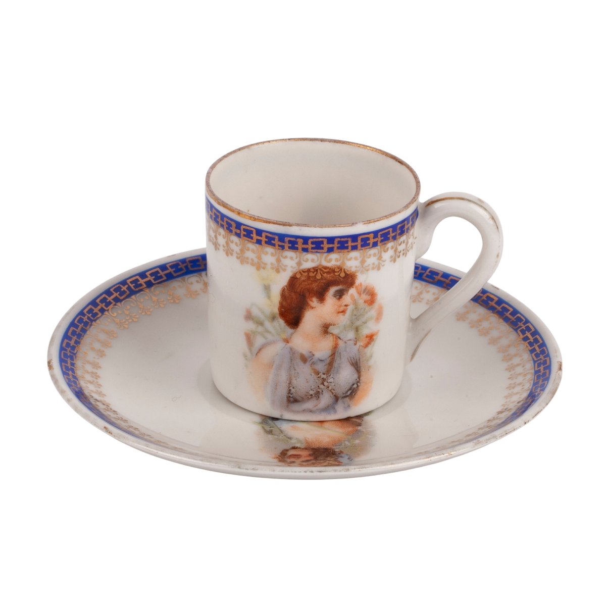 Rare Early Soviet Porcelain Cup And Saucer, Dulevo “pravda” Factory, Circa 1925–1930-photo-3
