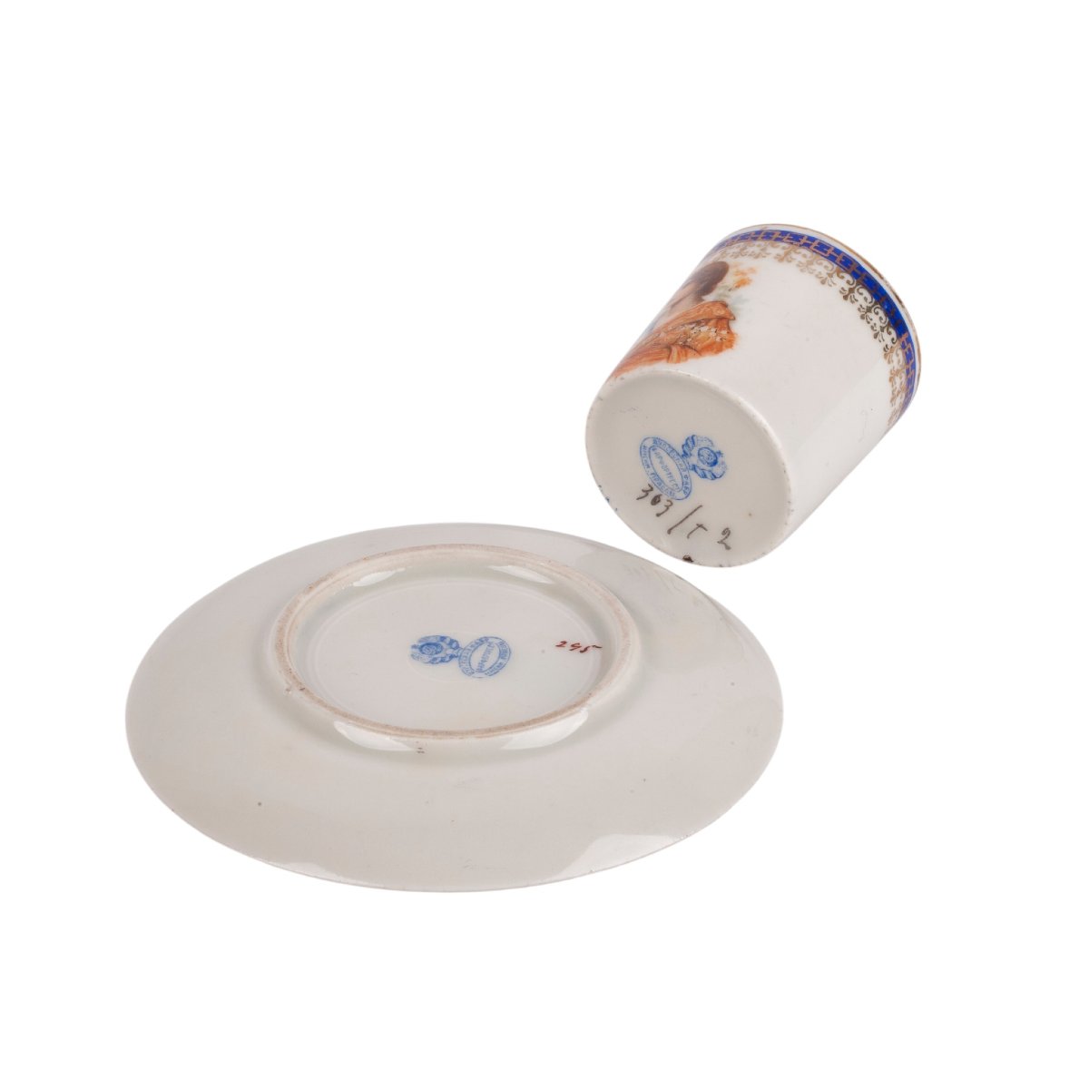 Rare Early Soviet Porcelain Cup And Saucer, Dulevo “pravda” Factory, Circa 1925–1930-photo-1