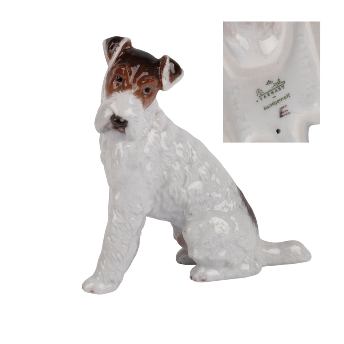 Sujet en porcelaine Rosenthal représentant un fox-terrier, Allemagne