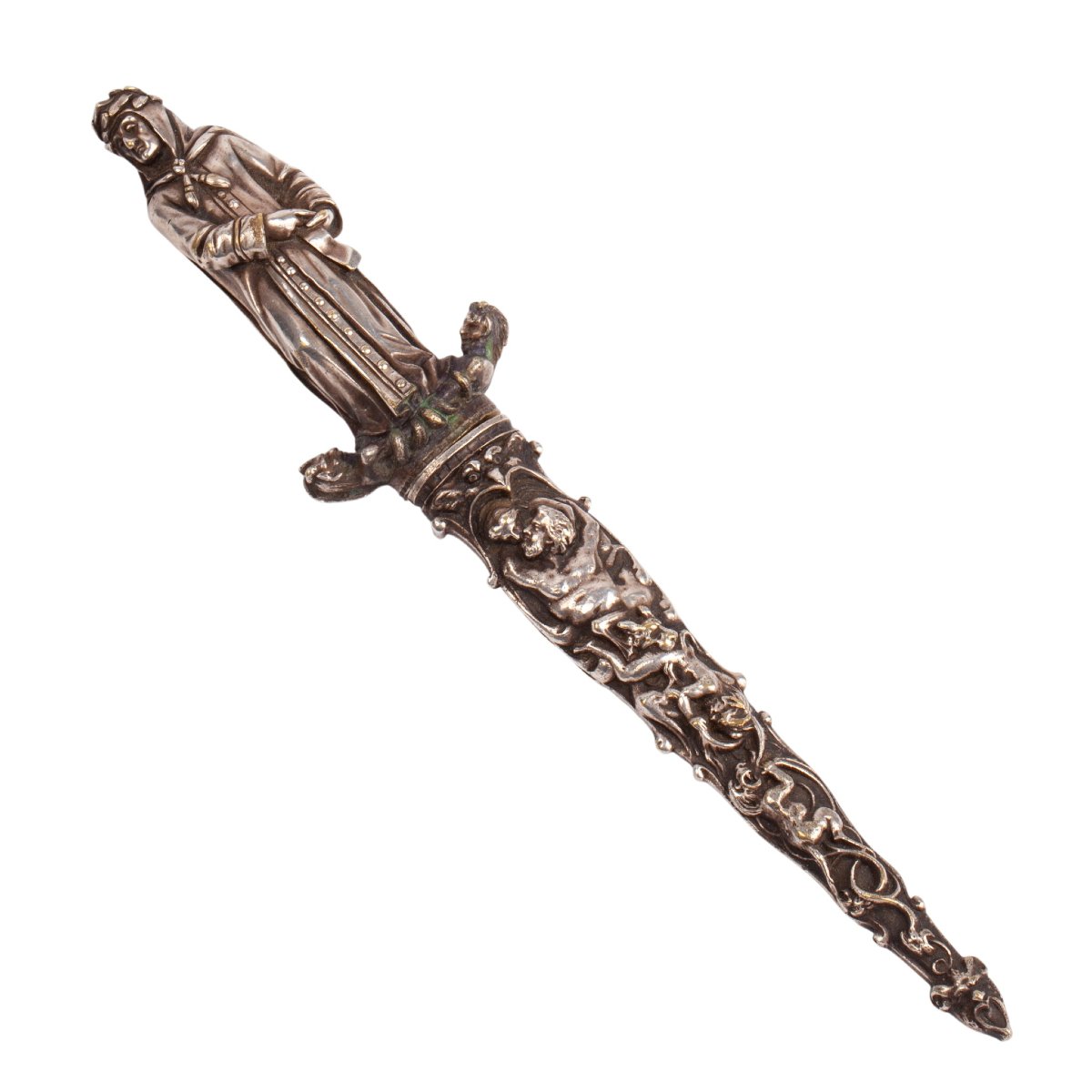 Romantic Revival Decorative Dagger With Female Figure, 19th Century