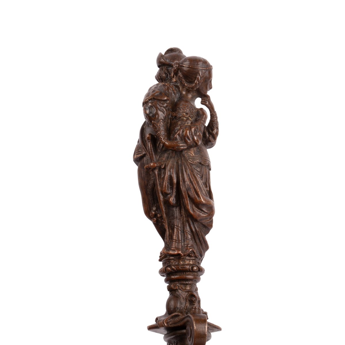 Dague décorative de style romantique avec figures masculine et féminine, XIXe siècle-photo-4