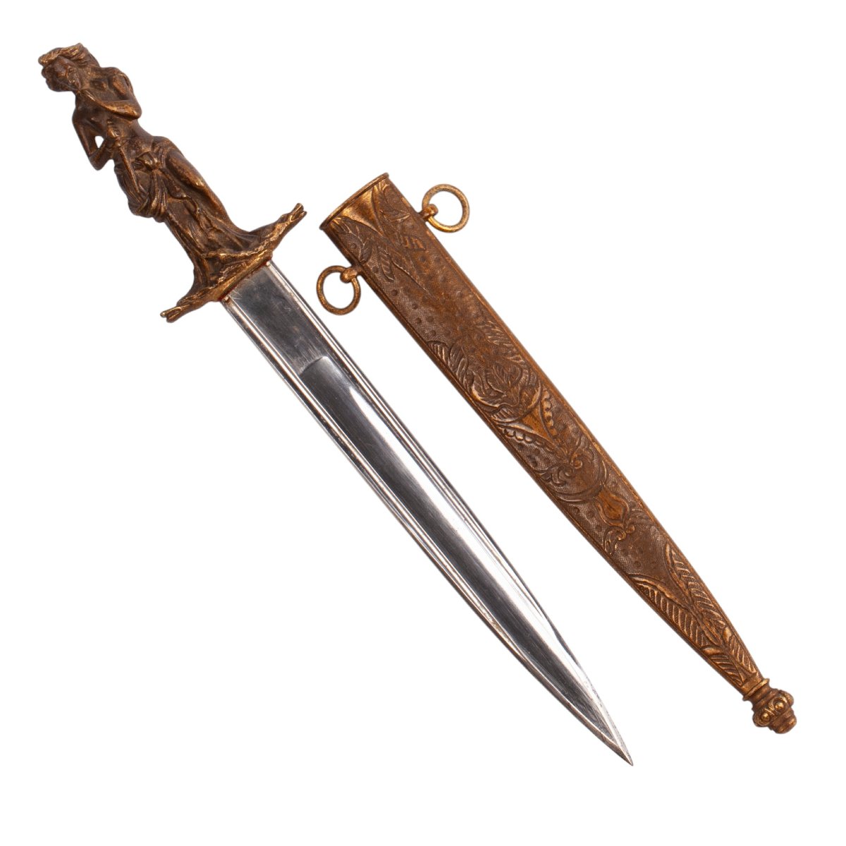 Romantic Revival Decorative Dagger With Female Figure, 19th Century