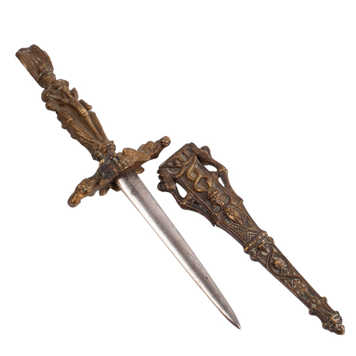 Romantic Revival Decorative Dagger With Openwork Scabbard, 19th Century-photo-2