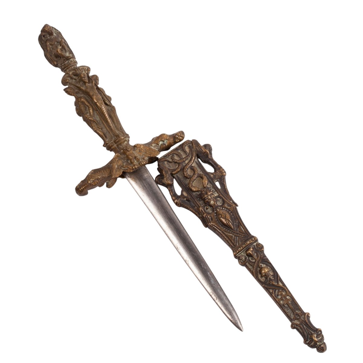 Romantic Revival Decorative Dagger With Openwork Scabbard, 19th Century
