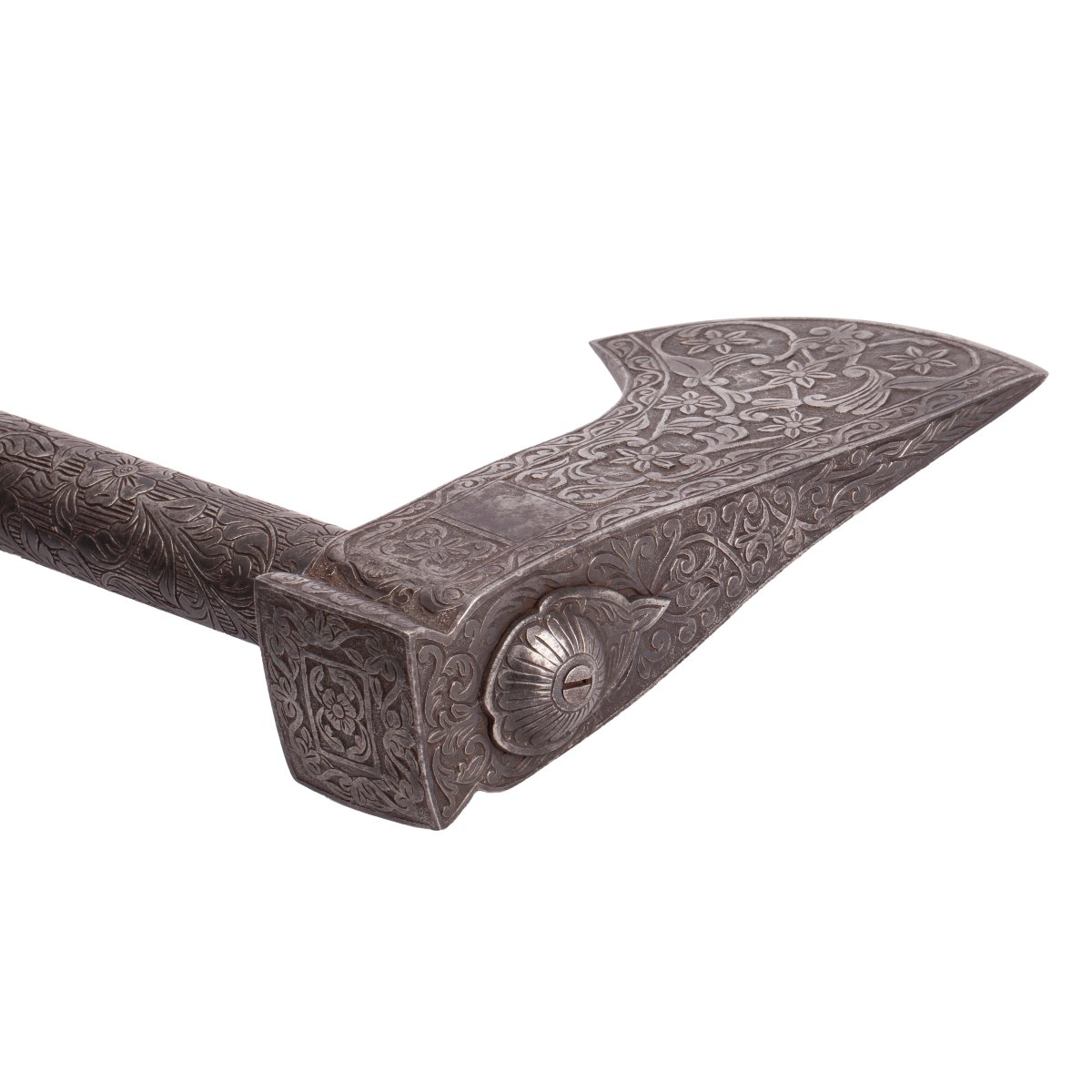Indo-persian Tabarzin, Saddle Axe, India Or Iran, 19th Century-photo-4