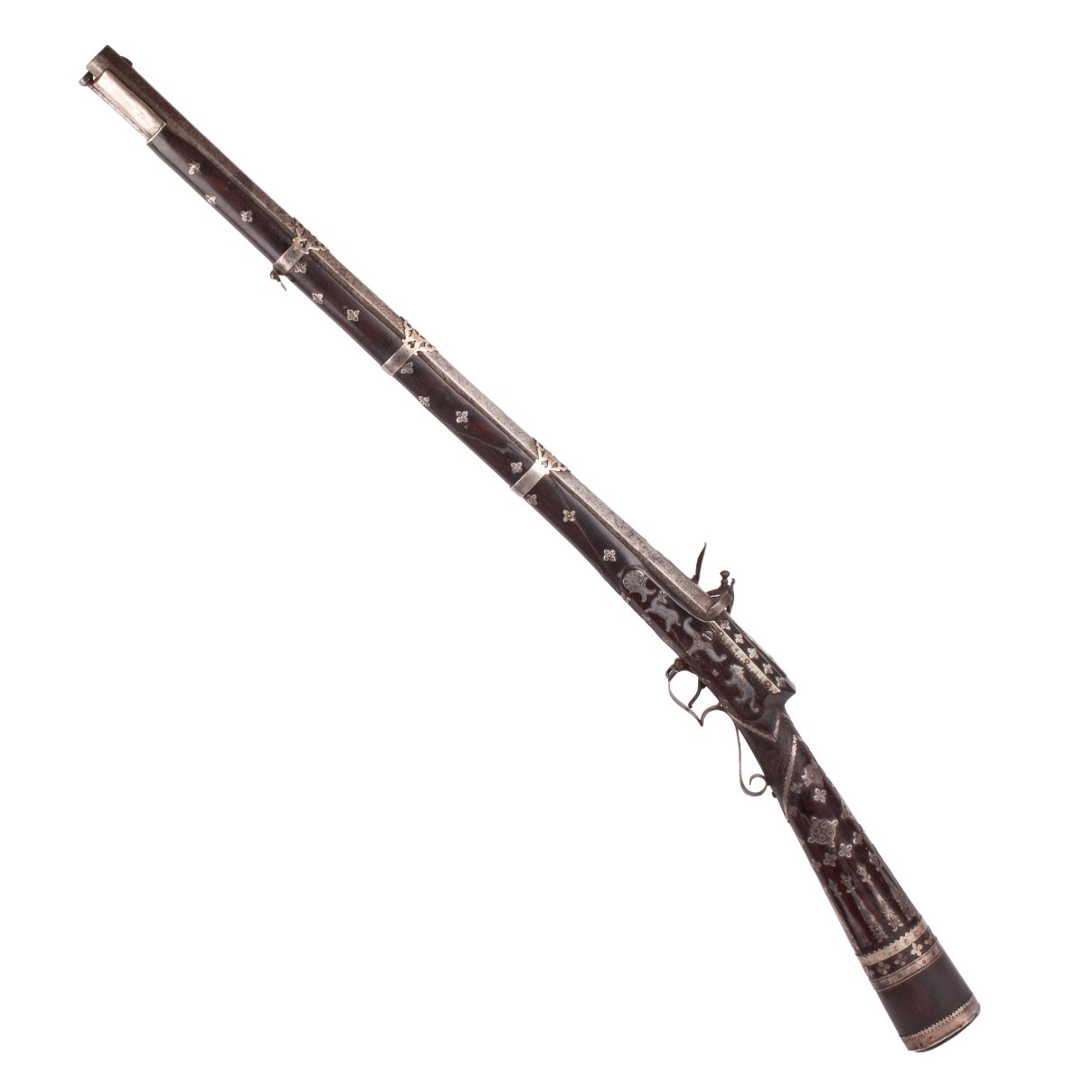 Persian Rifle With Silver Decoration, Early 19th Century-photo-2