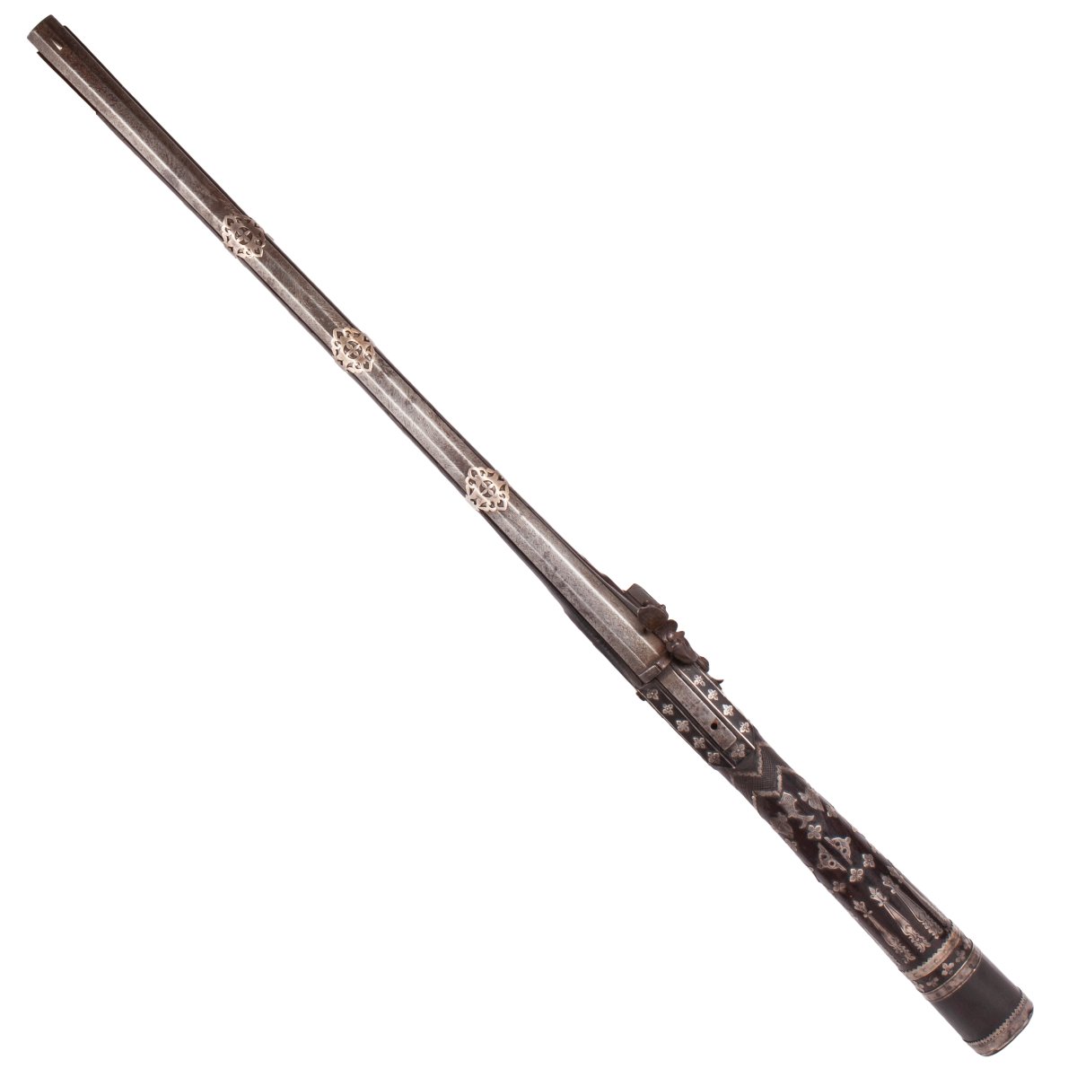 Persian Rifle With Silver Decoration, Early 19th Century-photo-3
