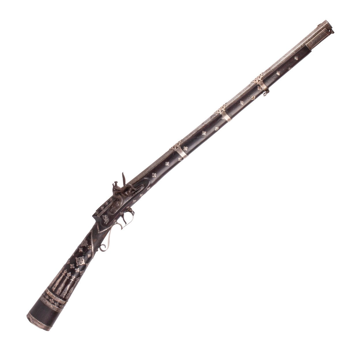 Persian Rifle With Silver Decoration, Early 19th Century-photo-4