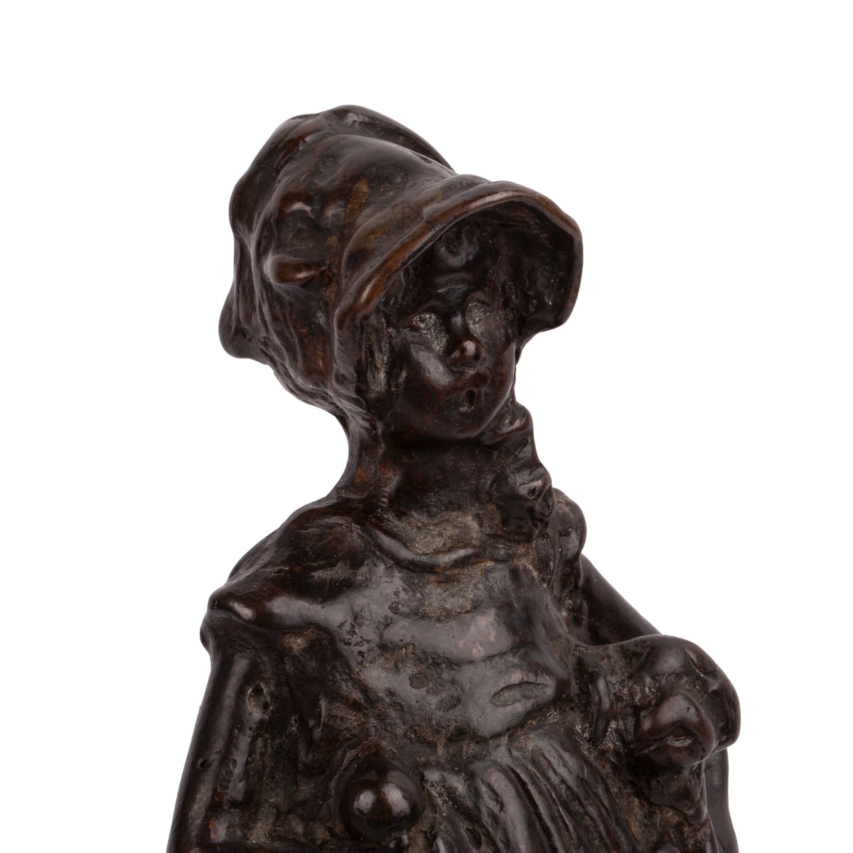 Bronze Statue Of A Young Girl By Paul Troubetzkoy, Likely Marie Troubetzkoy-photo-3