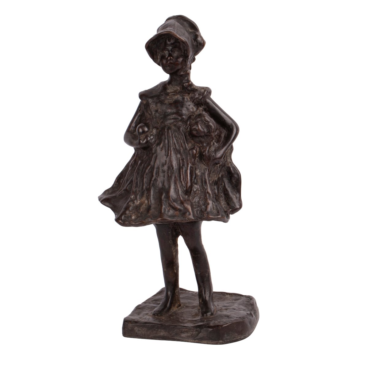 Bronze Statue Of A Young Girl By Paul Troubetzkoy, Likely Marie Troubetzkoy