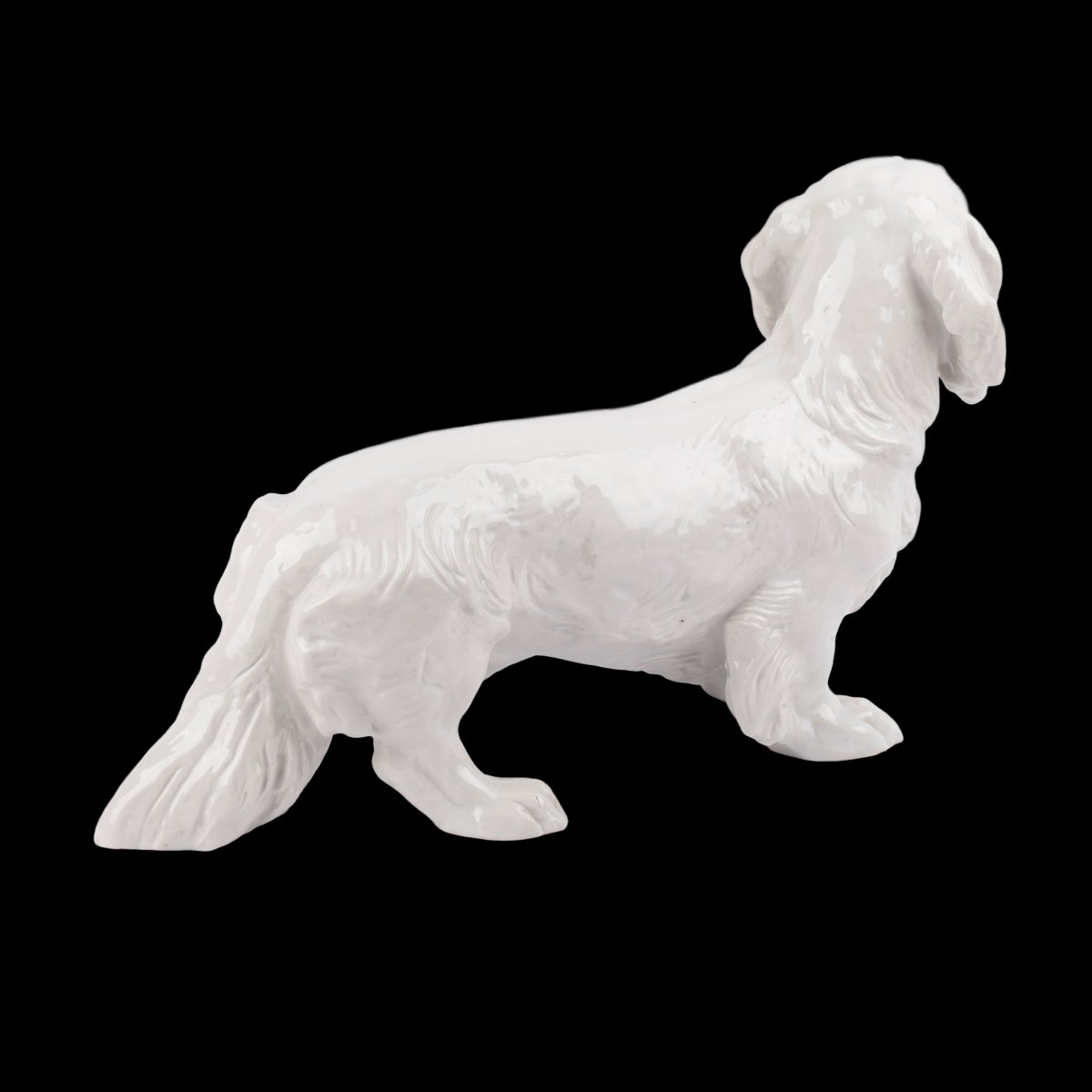 Porcelaine Allach–Teckel à poil long, modèle 75, d’après Ottmar Obermaier, fin des années 1930-photo-2