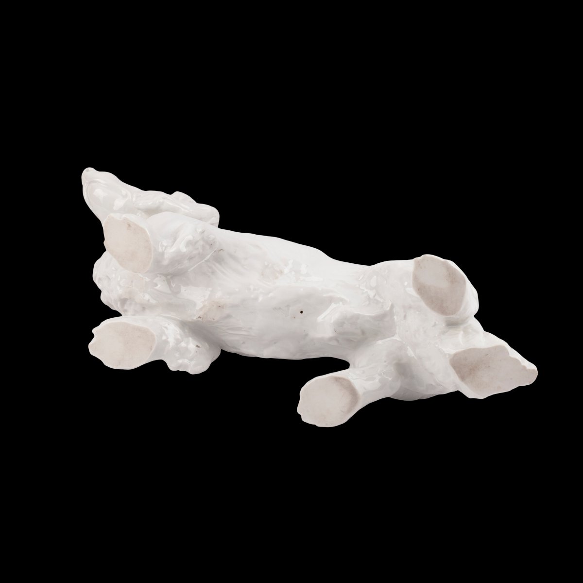 Porcelaine Allach–Teckel à poil long, modèle 75, d’après Ottmar Obermaier, fin des années 1930-photo-1